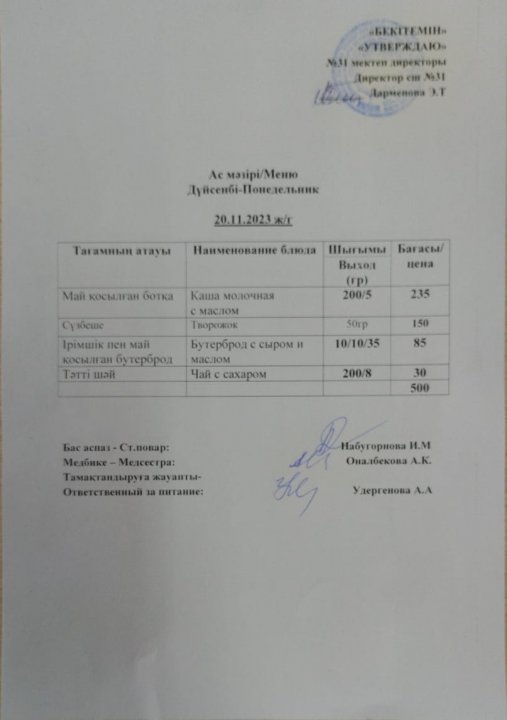 Ас мәзірі