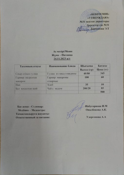Ас мәзірі