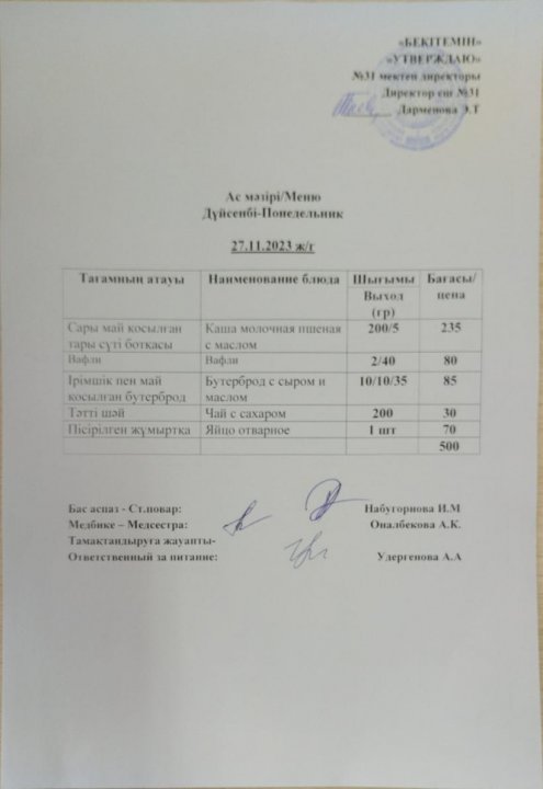 Ас мәзірі