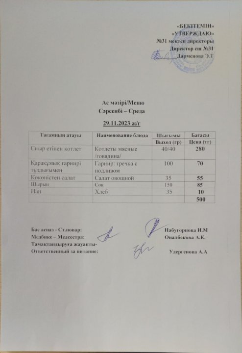 Ас мәзірі