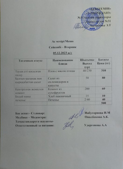 Ас мәзірі