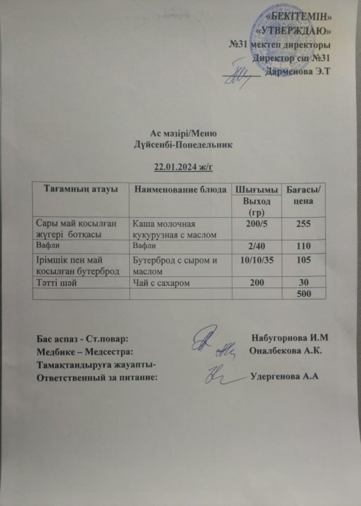 Ас мәзірі