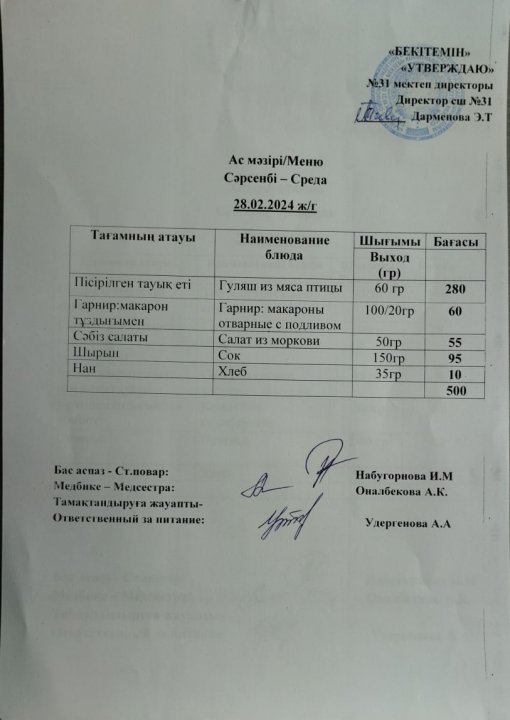 Ас мәзірі