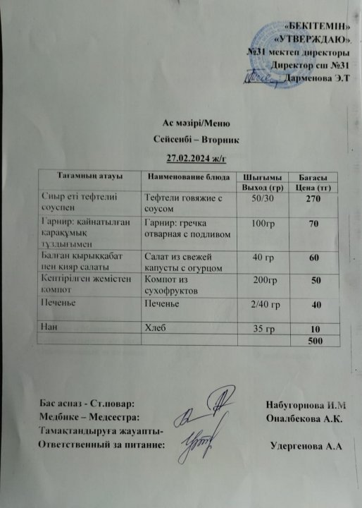 Ас мәзірі