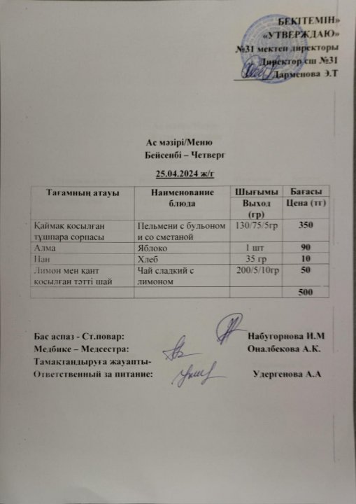 Ас мәзірі