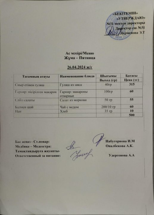 Ас мәзірі