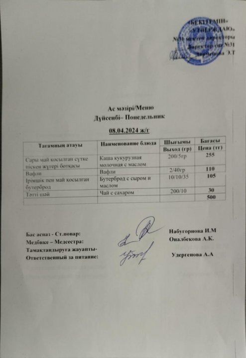 Ас мәзірі