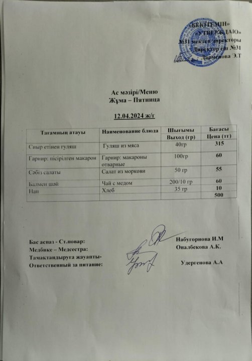 Ас мәзірі