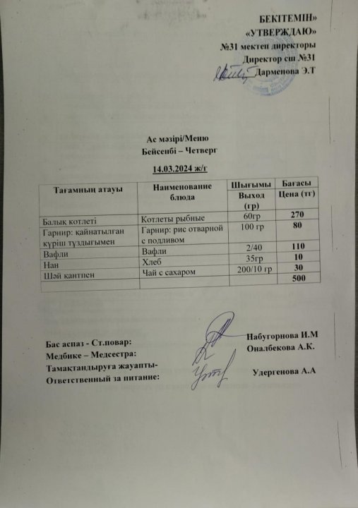 Ас мәзірі