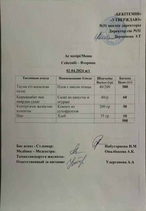 Ас мәзірі