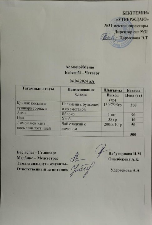 Ас мәзірі