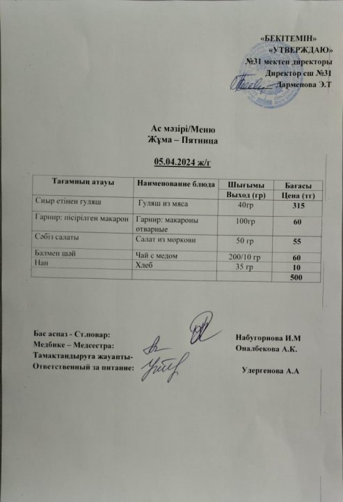 Ас мәзірі