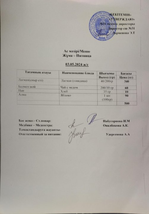 Ас мәзірі