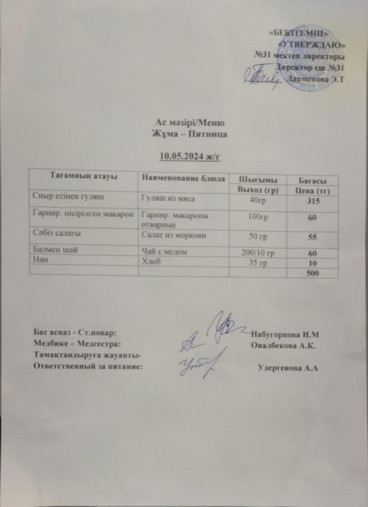 Ас мәзірі