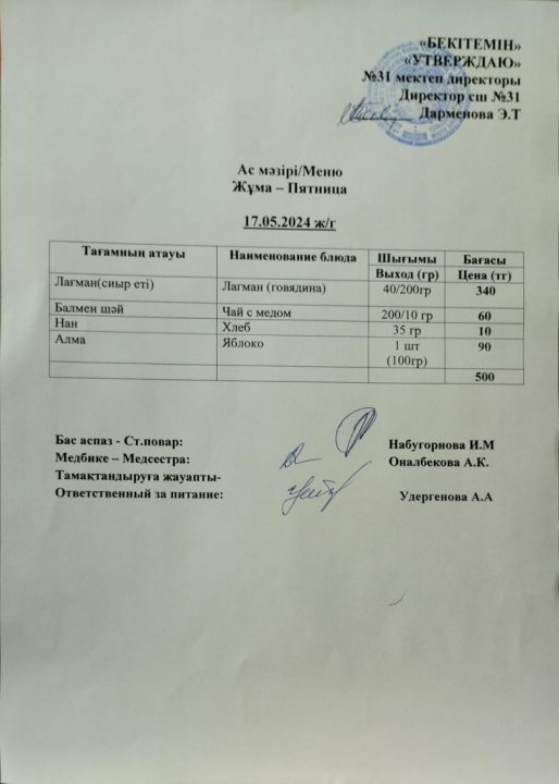 Ас мәзірі