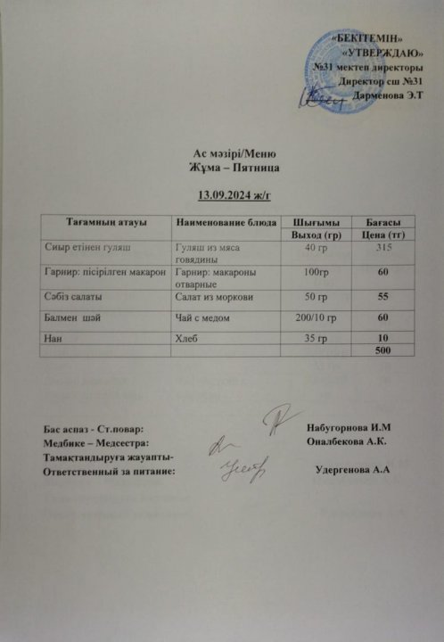 Ас мәзірі