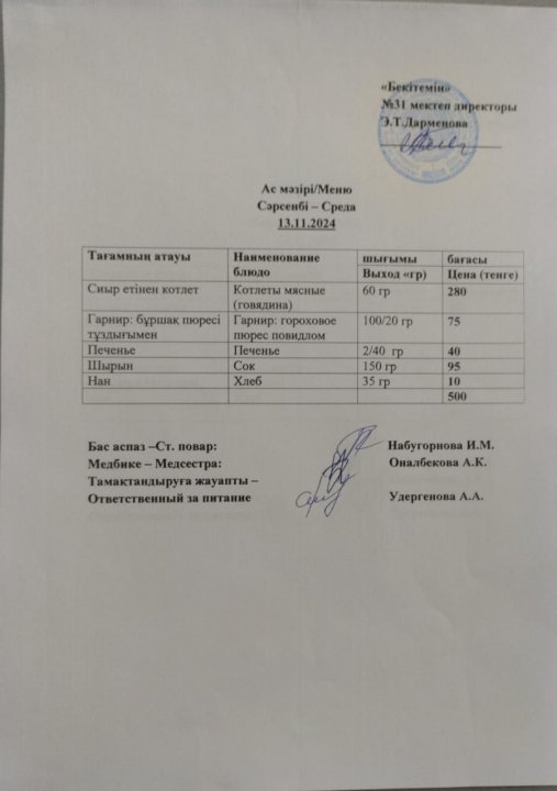 Ас мәзірі