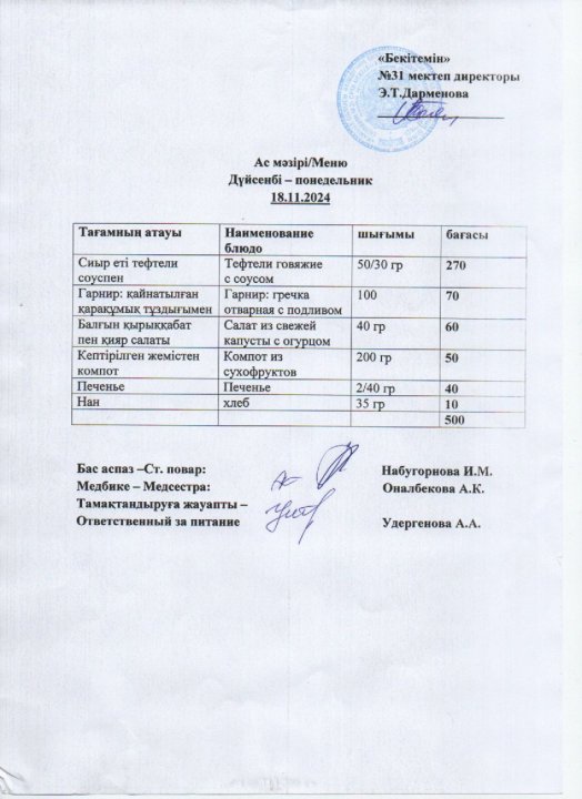 Ас мәзірі