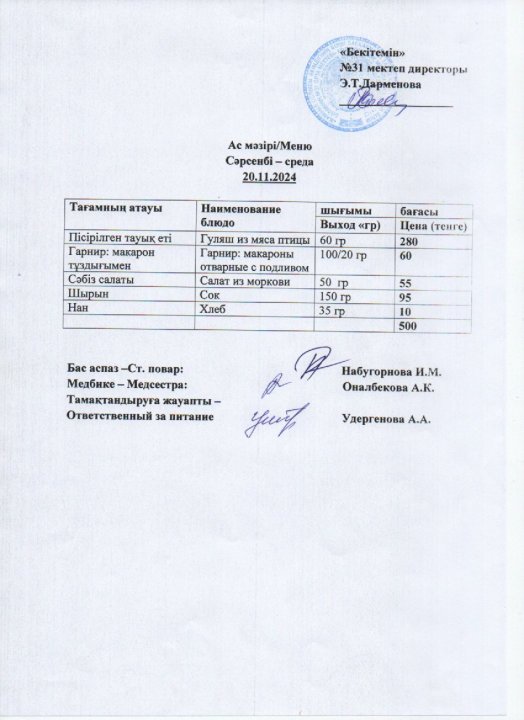 Ас мәзірі