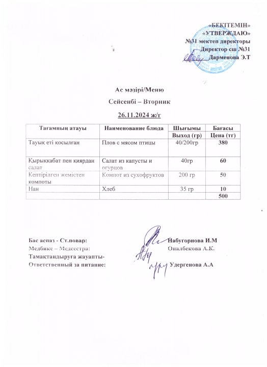 Ас мәзірі