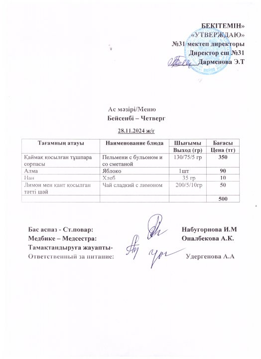 Ас мәзірі