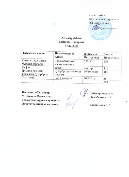 Ас мәзірі