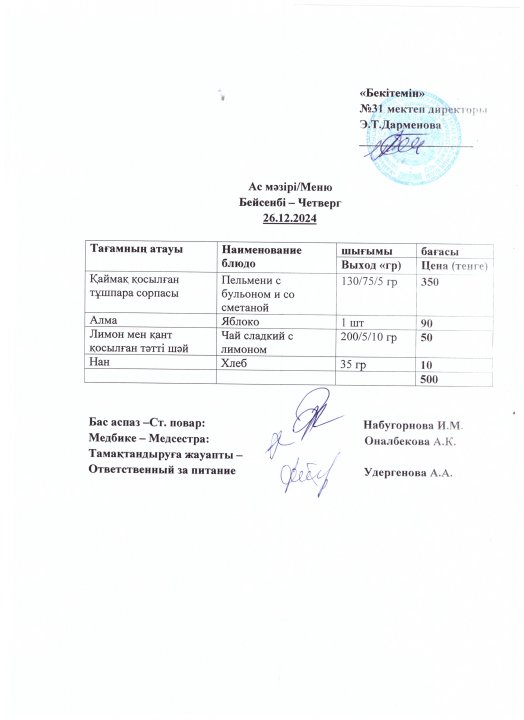 Ас мәзірі