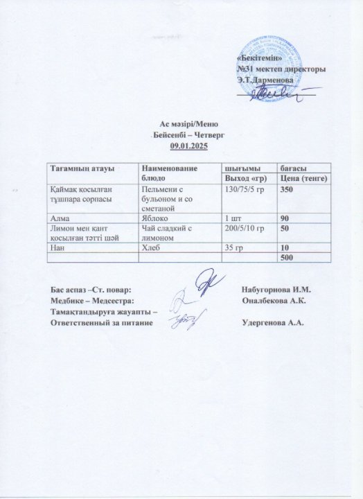 Ас мәзірі