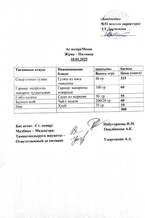 Ас мәзірі