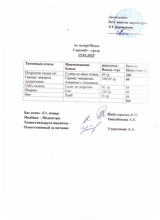 Ас мәзірі