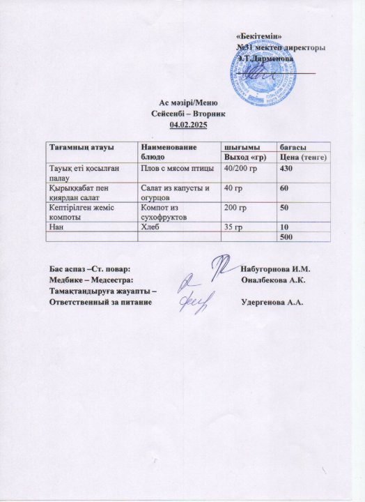 Ас мәзірі