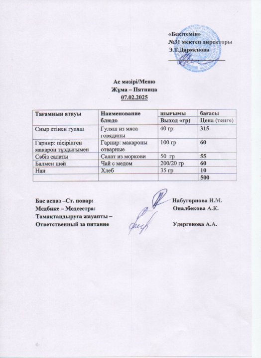 Ас мәзірі