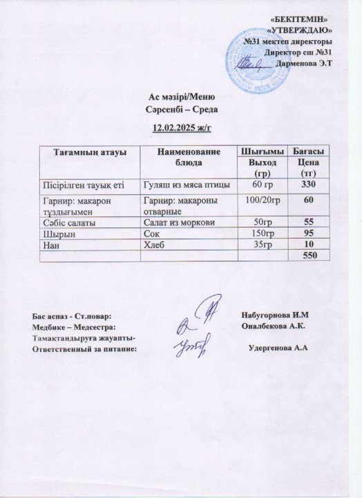 Ас мәзірі