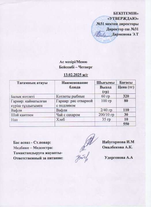 Ас мәзірі