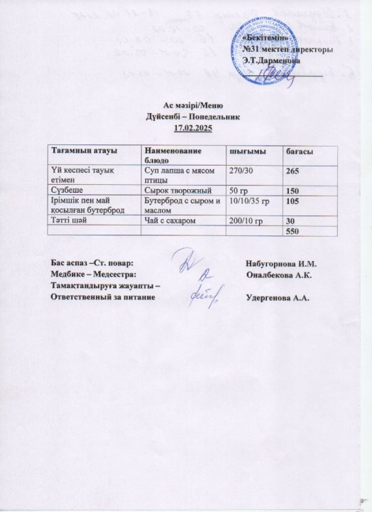 Ас мәзірі