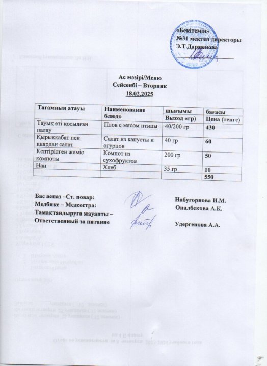 Ас мәзірі
