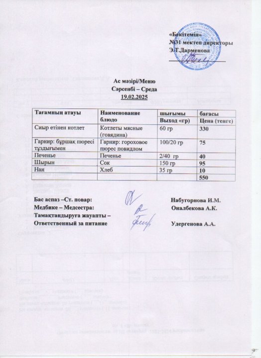 Ас мәзірі