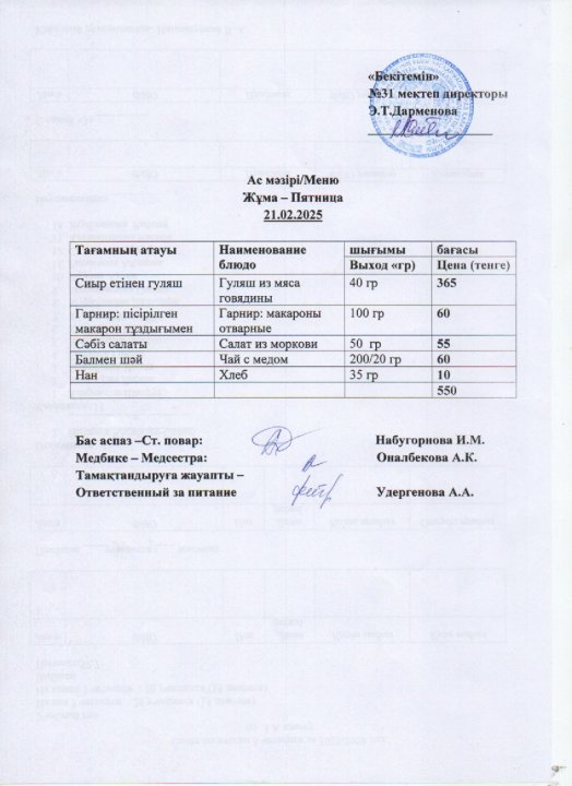 Ас мәзірі