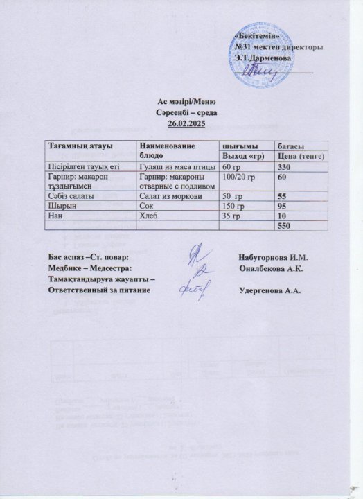 Ас мәзірі