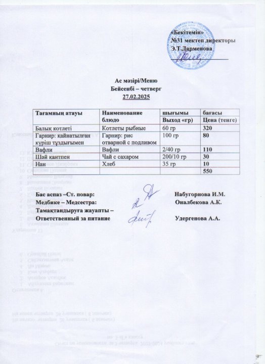 Ас мәзірі