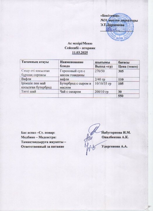 Ас мәзірі