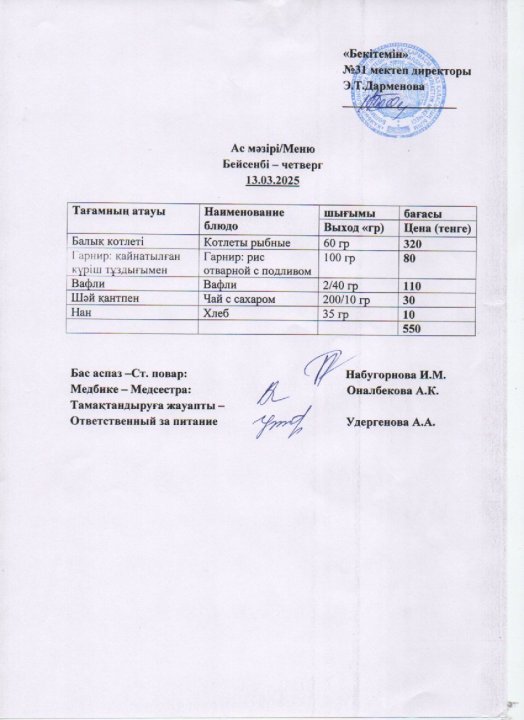 Ас мәзірі