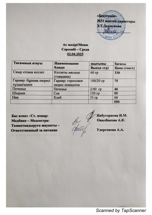 Ас мәзірі