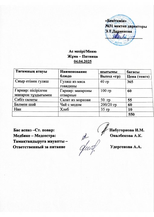 Ас мәзірі